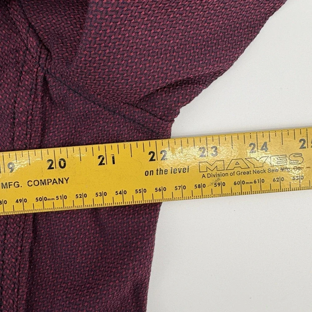J.B. Holt Men's Large Maroon Standard Fit Long Sleeve Button Up Floral‎ Collar